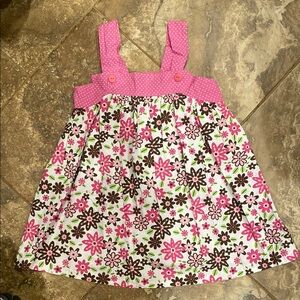 Patsy Aiken Pink and Black Square Neck Sundress